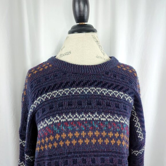 Vintage Scandia Nordic Knit Sweater Medium Purple - Picture 2 of 9